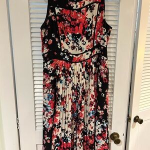 Adrianna Papell Floral Maxi Dress - Black, Red, Blue, White